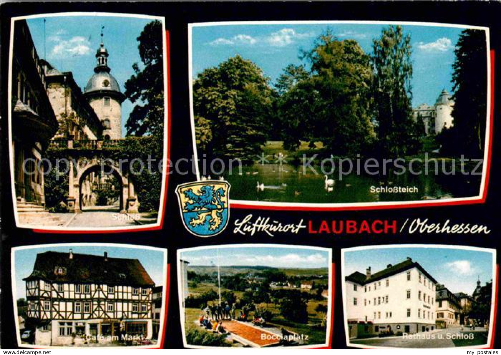 72716683 Laubach Hessen Schloss Teich Rathaus Bocciaplatz Cafe Am Markt Laubach - Andere & Zonder Classificatie