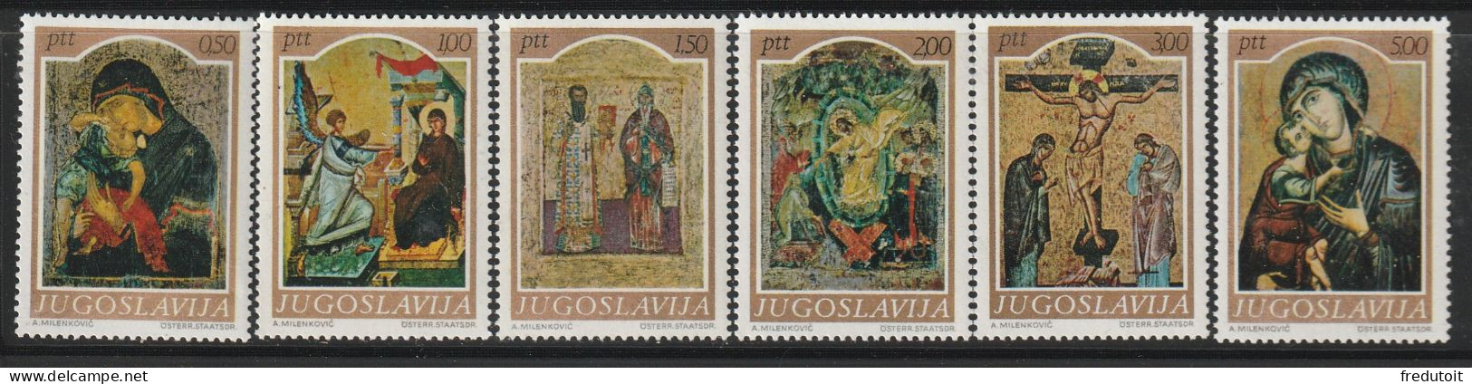 YOUGOSLAVIE- N°1171/6 ** (1968) Icônes Du Moyen Age - Unused Stamps