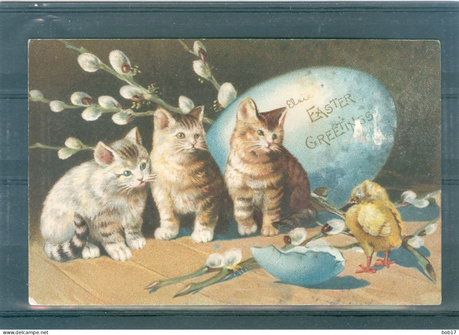 Relief - Gaufrée - Embossed - Prage - Chat - Petites Tâches à Gauche - Précurseur - Easter