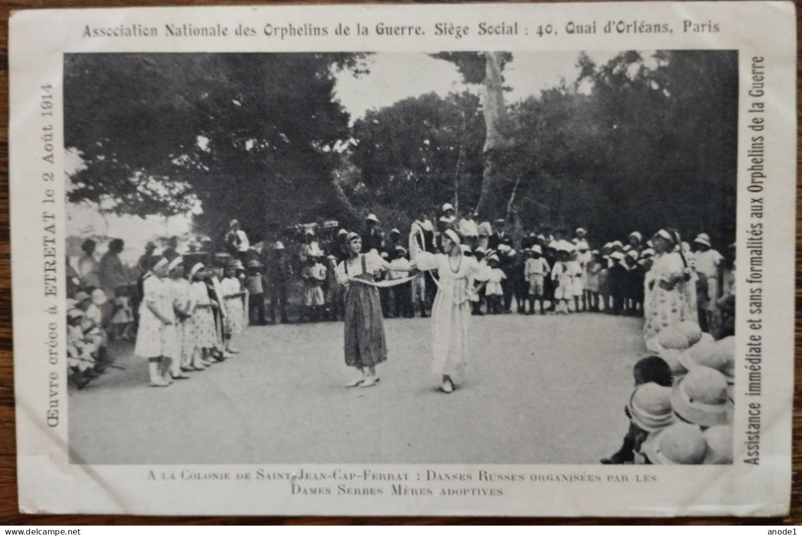 Ass. Nat. Orphelins De Guerre. St Jean Cap Ferrat. Danses Russes Organisées Par Dames Serbes Mères Adoptives 1914 - Saint-Jean-Cap-Ferrat