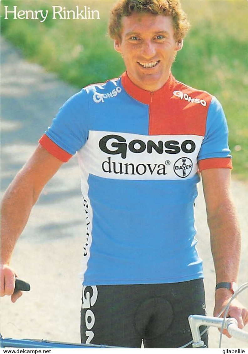 Velo - Cyclisme - Coureur  Cycliste Allemand Henry Rinklin - Team Gonso 1986 - Wielrennen