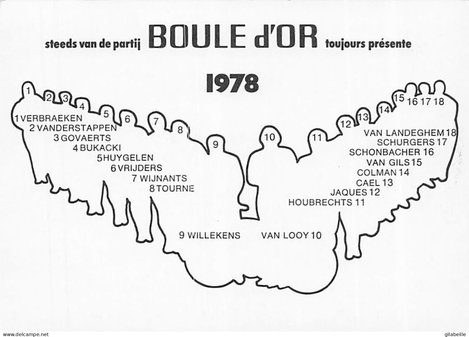 Velo - Cyclisme - Equipe   Cycliste Belge  - Team Boule D'Or  - 1978- - Cyclisme