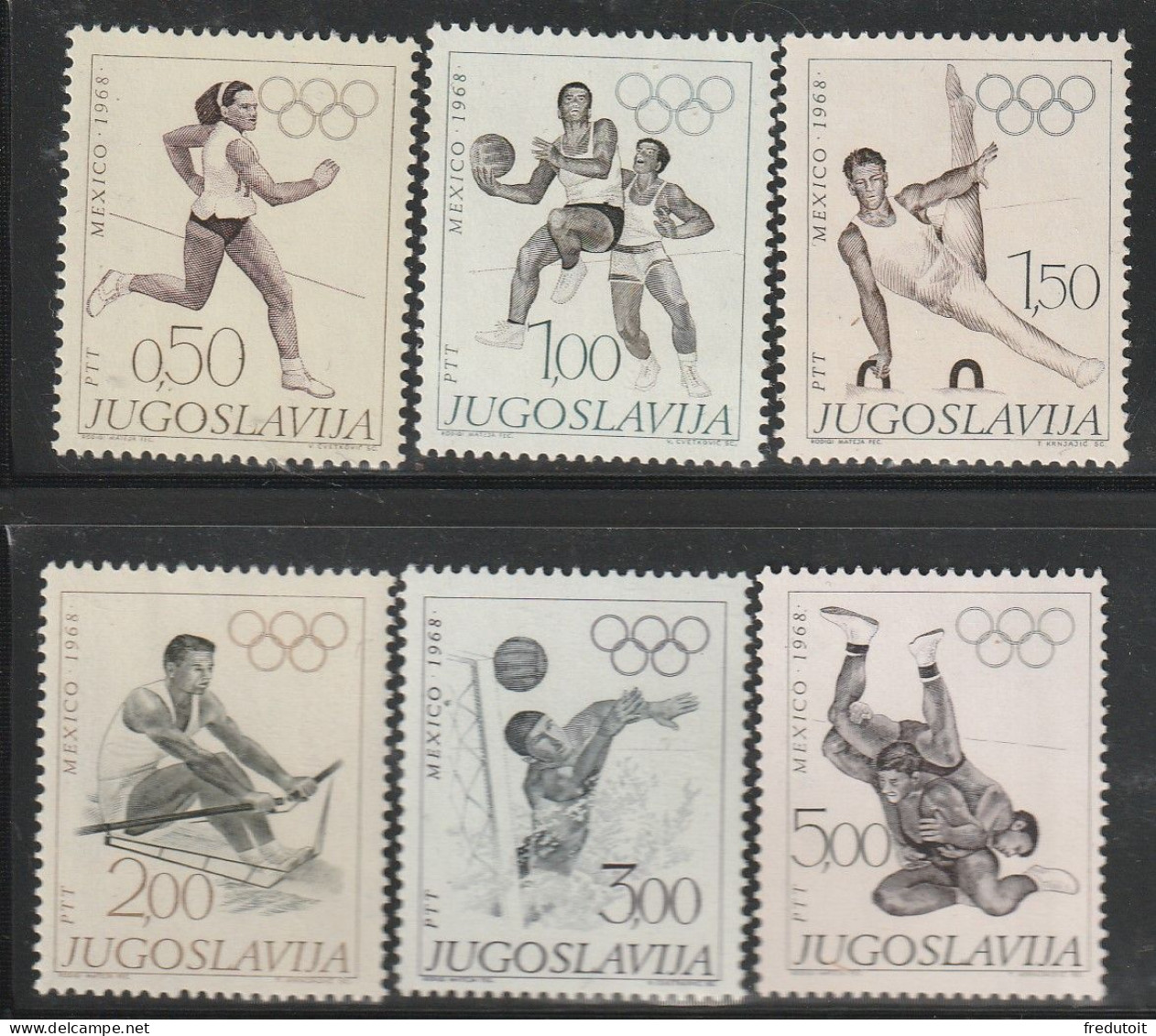 YOUGOSLAVIE- N°1183/8 ** (1968) Jeux Olympiques De Mexico - Nuevos