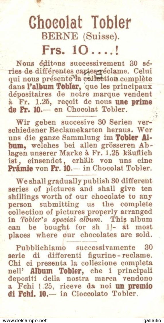 CHROMO CHOCOLAT TOBLER CASCADES SAUT DU DOUBS - Sonstige & Ohne Zuordnung