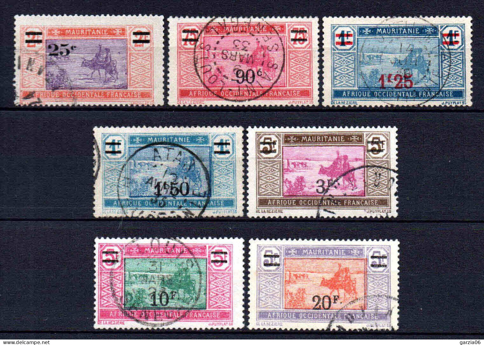 Mauritanie  - 1924  - Tb Antérieurs Surch  - N° 50 à 56 - Oblit - Used - Usados