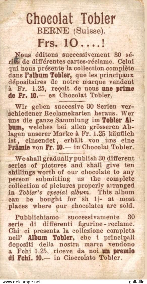 CHROMO CHOCOLAT TOBLER CASCADES REICHENBACH - Sonstige & Ohne Zuordnung