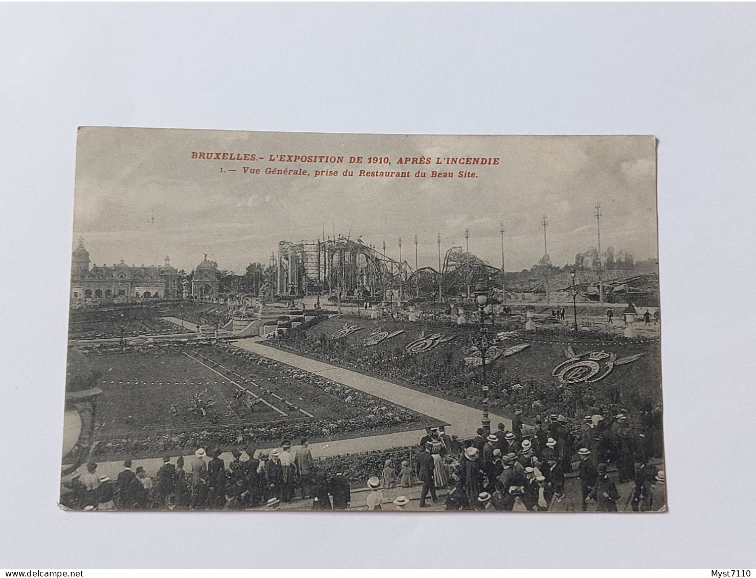 P1 Cp Bruxelles/Exposition De 1910, Après L'incendie. Vue Générale, Prise Du Restaurant Du Beau Site. - Universal Exhibitions