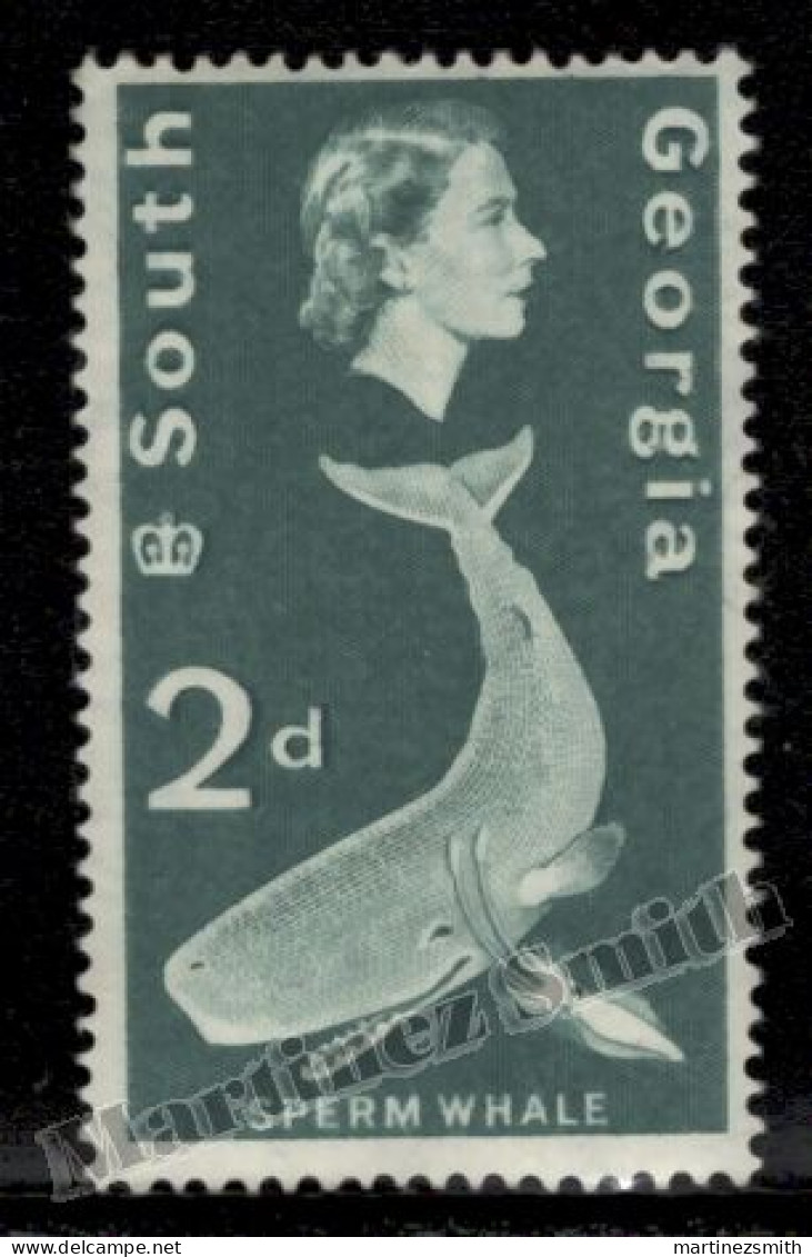 Falkland South Georgia 1963-69 Yvert 11, Queen Elizabeth II, Fauna, Sperm Whale Single Value - MNH - Other & Unclassified