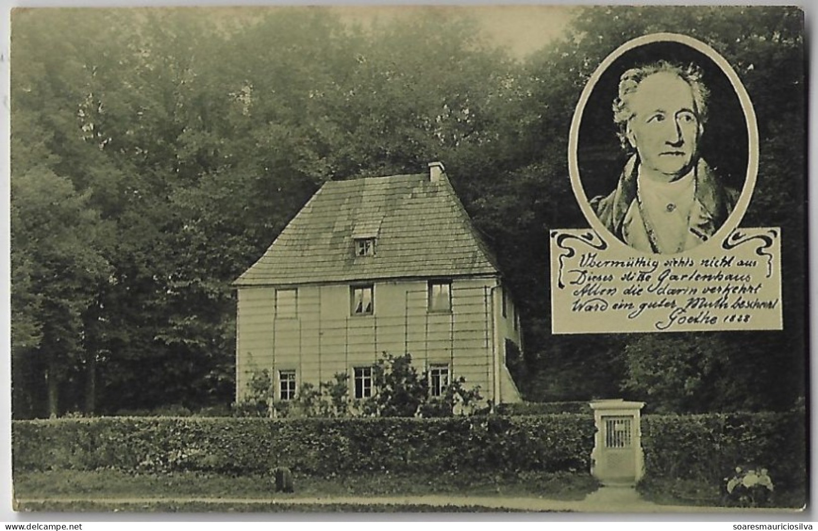 Germany 1910 Postcard Photo Goethes Gartenhaus Garden Where Johann Wolfgang Von Goethe's House Was In Weimar Used - Weimar