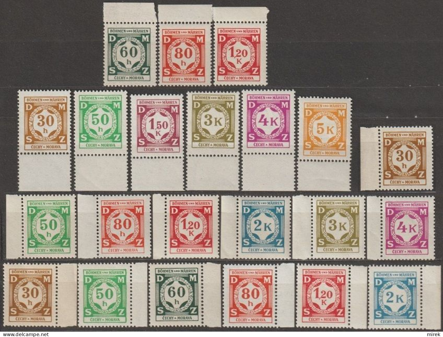 07/ Pof. SL 1,3-5,6-12, Border Stamps - Ungebraucht