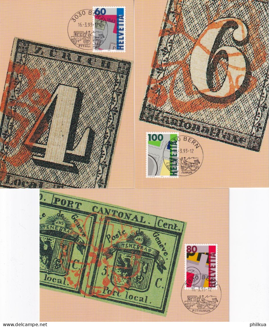 Zum. 842-844 / Mi. 1496-1498 Maximumkarten Serie Mit Passendem ET-Ortsstempel - Cartes-Maximum (CM)