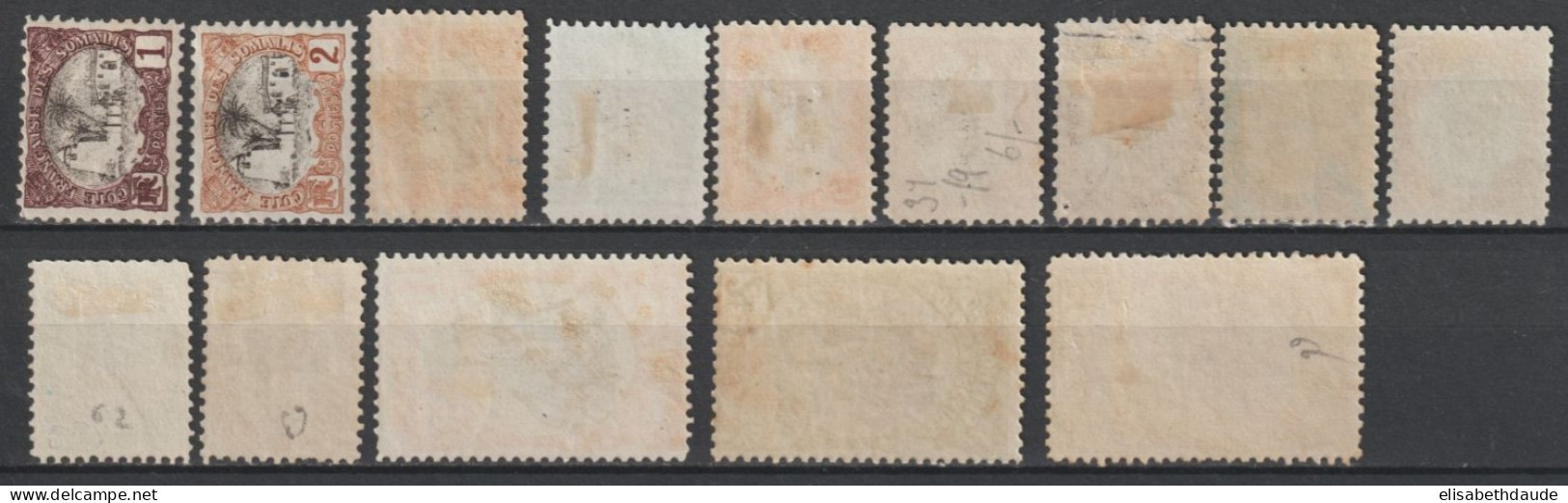 SOMALIS - 1903 - SERIE COMPLETE YVERT N° 53/66 * MH (62 OBLITERE) - COTE = 247 EUR. - Unused Stamps