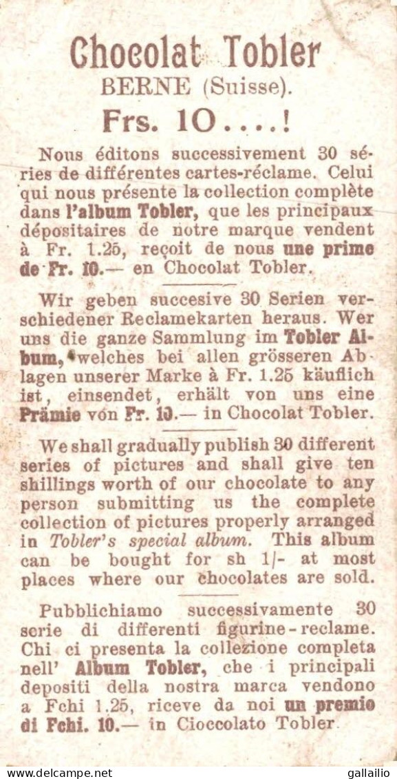 CHROMO CHOCOLAT TOBLER COSTUMES ITALIENS - Other & Unclassified