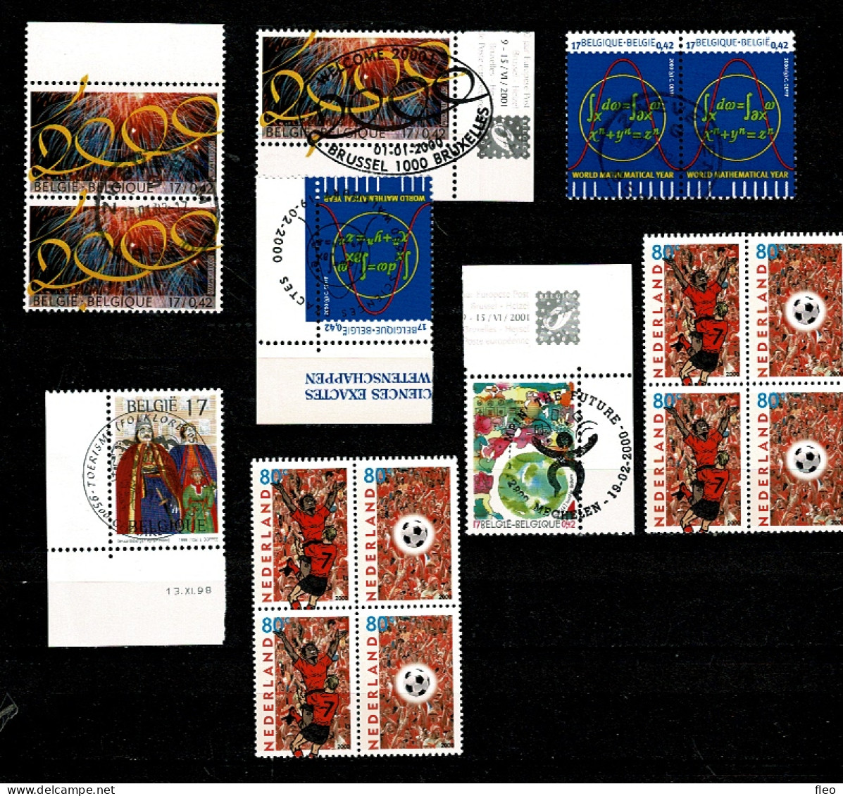 2000 VERZAMELING POSTFRISSE POSTZEGELS MET FILATELISTISCHE OF EERSTE DAG STEMPEL /  COLLECTION DE TIMBRES MOIS AVEC TIMB - Sammlungen