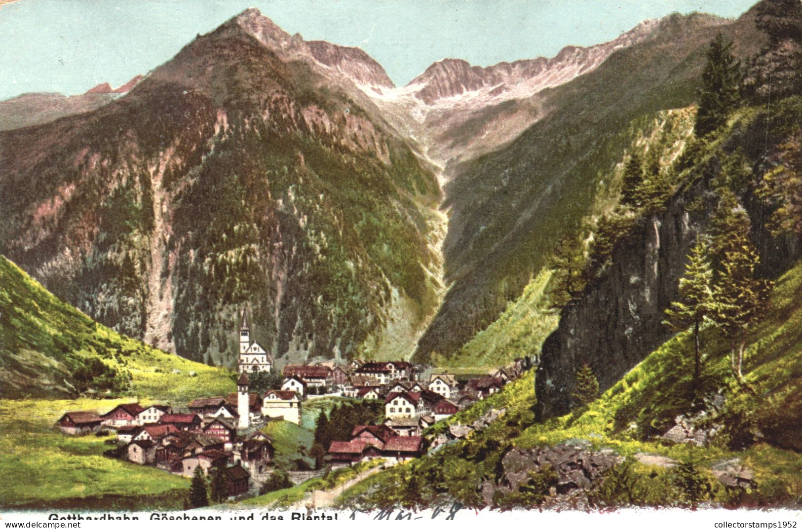 GOSCHENEN, URI, MOUNTAIN, ARCHITECTURE, TOWER, SWITZERLAND, POSTCARD - Göschenen