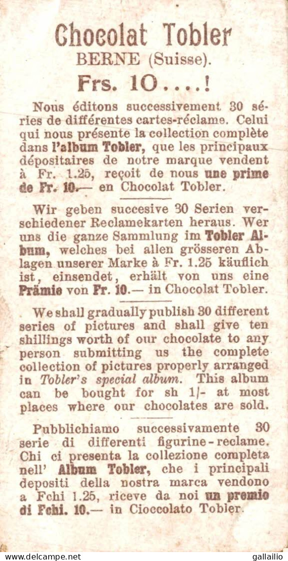 CHROMO CHOCOLAT TOBLER COSTUMES ITALIENS - Autres & Non Classés