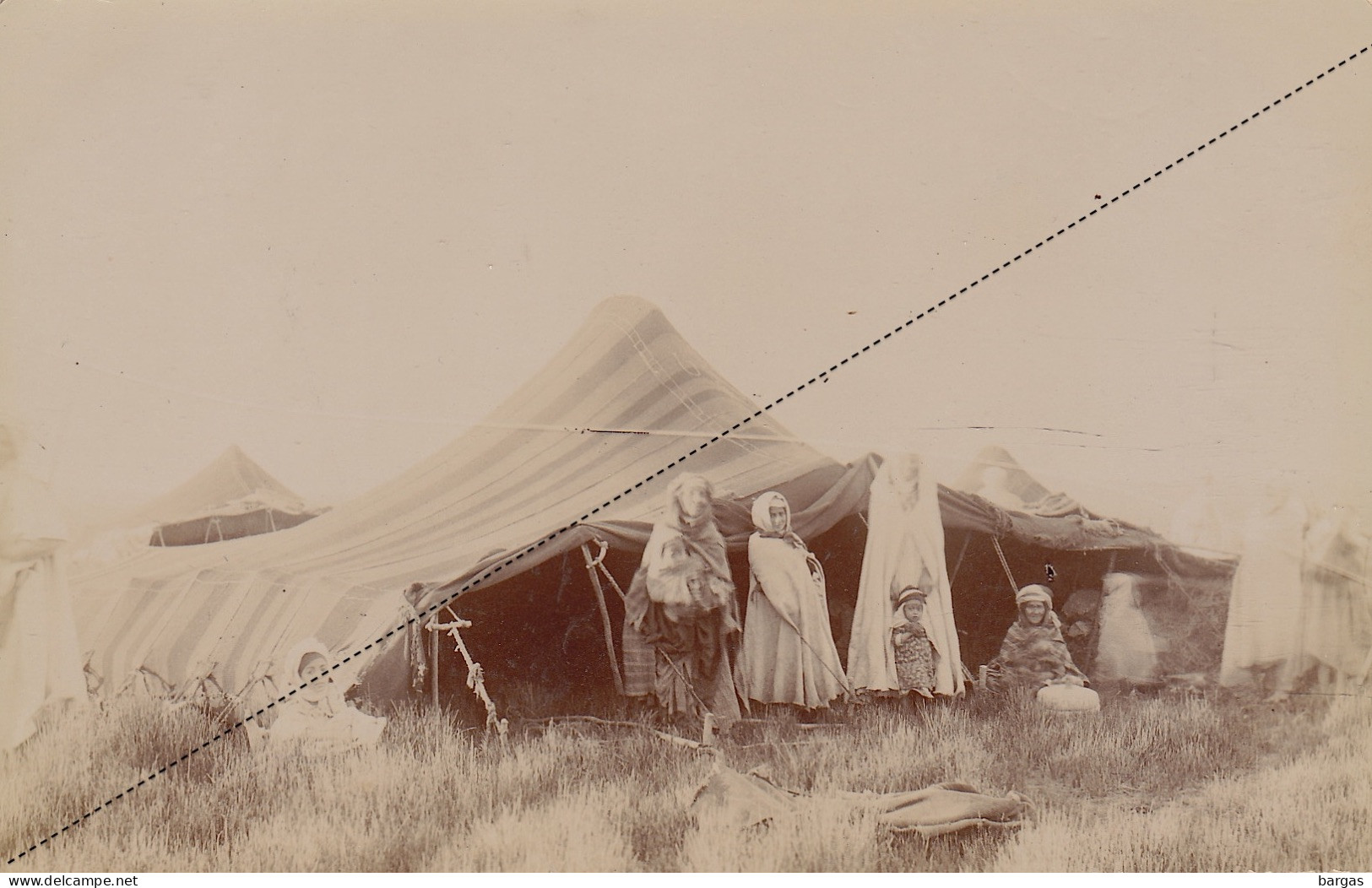 Photo Carte Postale Algérie Afrique Grande Tente Nomade Dans Le Bled - Chéria - Afrique