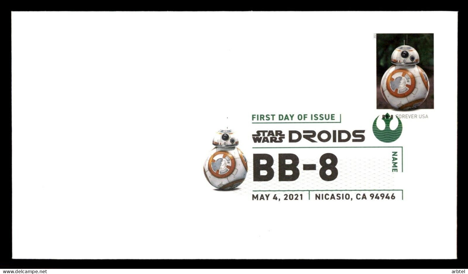 ESTADOS UNIDOS USA FDC NICASIO STAR WARS DROIDS BB-8 CINE FILM - Kino