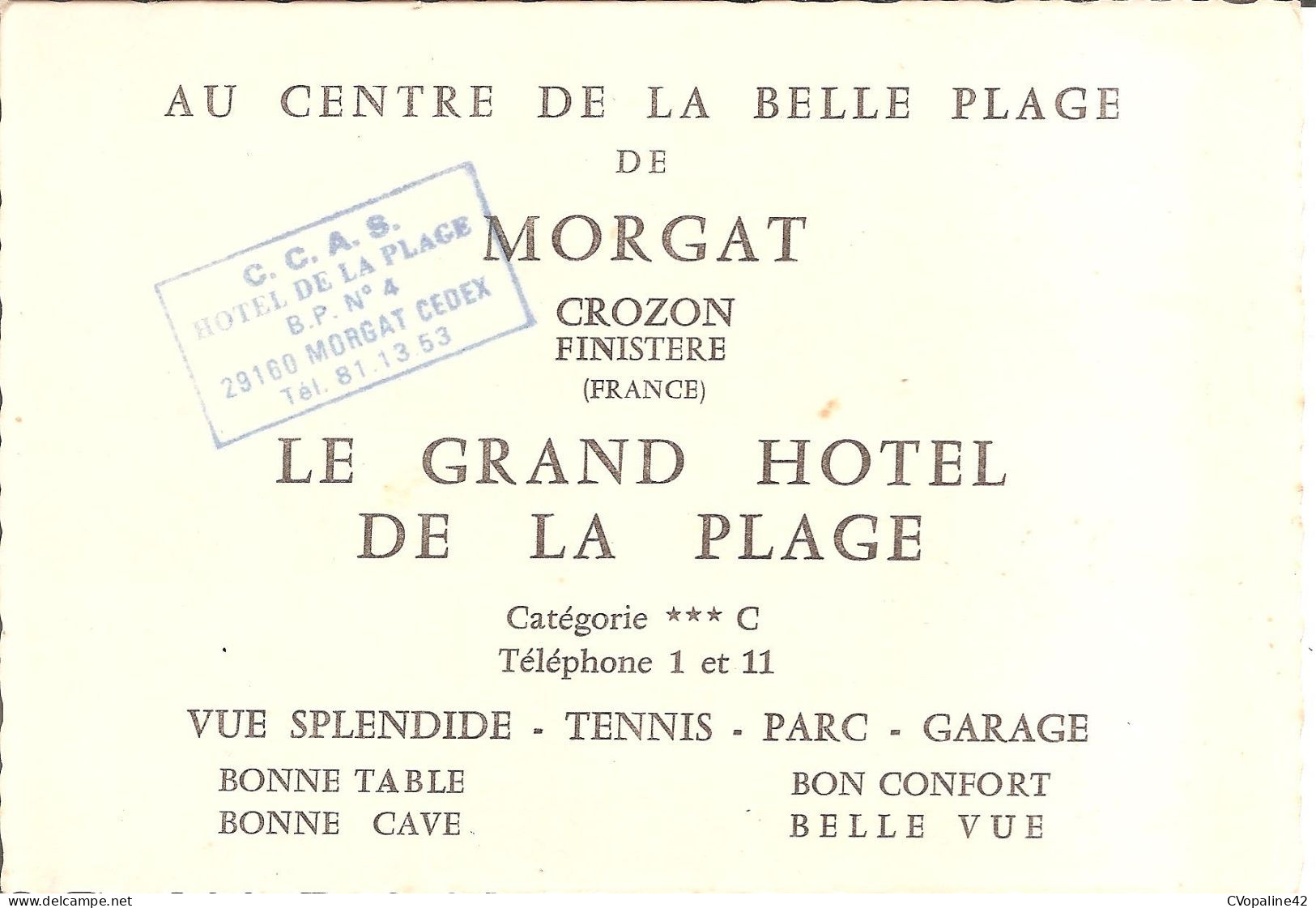 MORGAT - CROZON (29) LE GRAND HÔTEL DE LA PLAGE - Carte Multivues  CPSM GF - Morgat