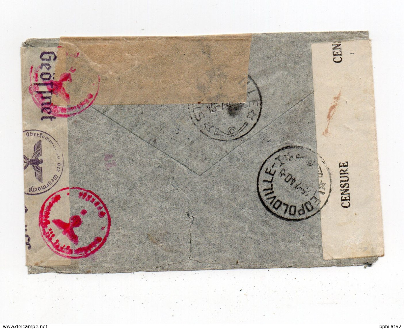 !!! CONGO BELGE, LETTRE PAR AVION DE 1940 POUR LIEGE AVEC CENSURES - Lettres & Documents