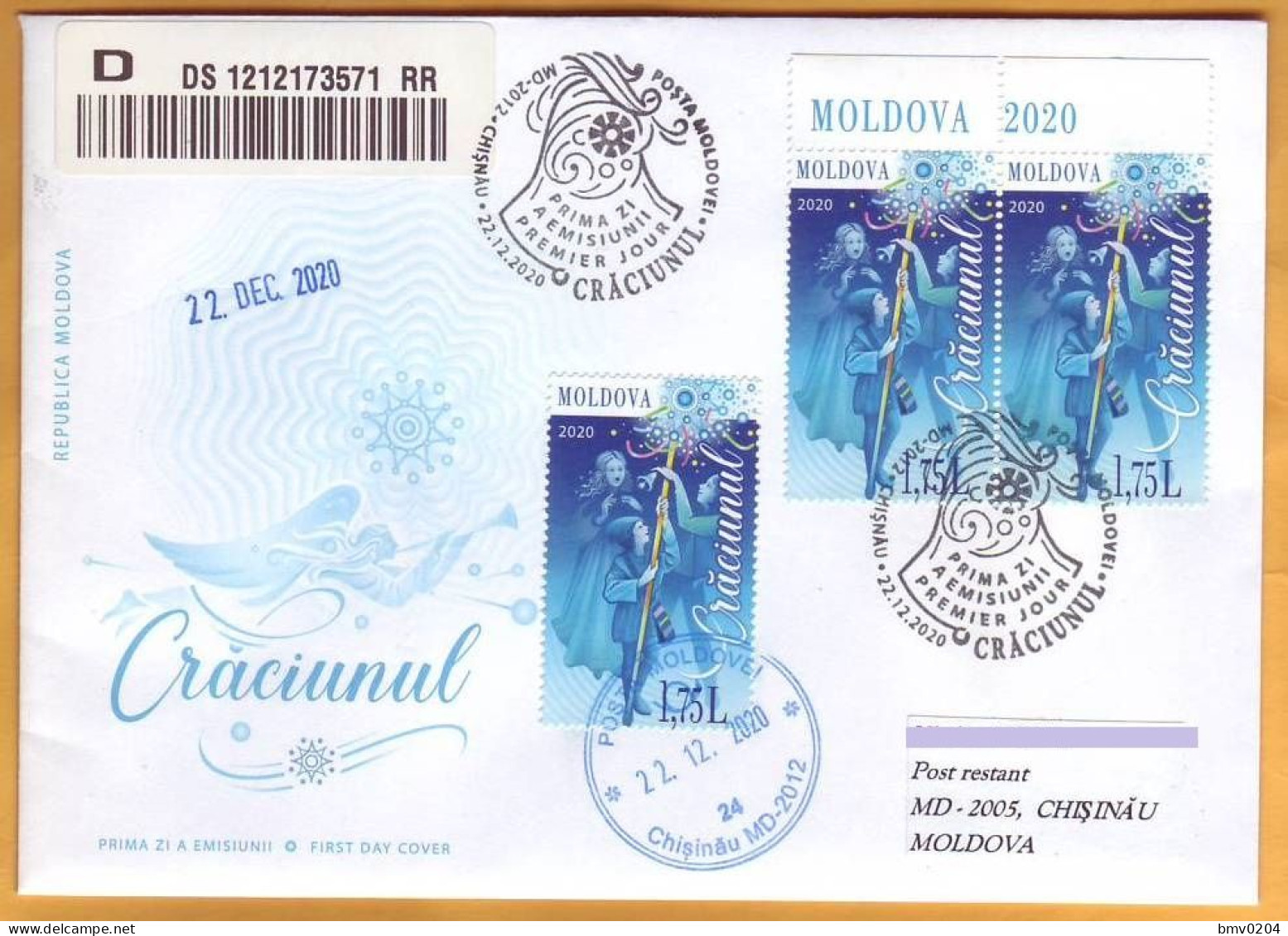 2020 Moldova Moldau Used  FDC Christmas, Christianity, New Year - Kerstmis