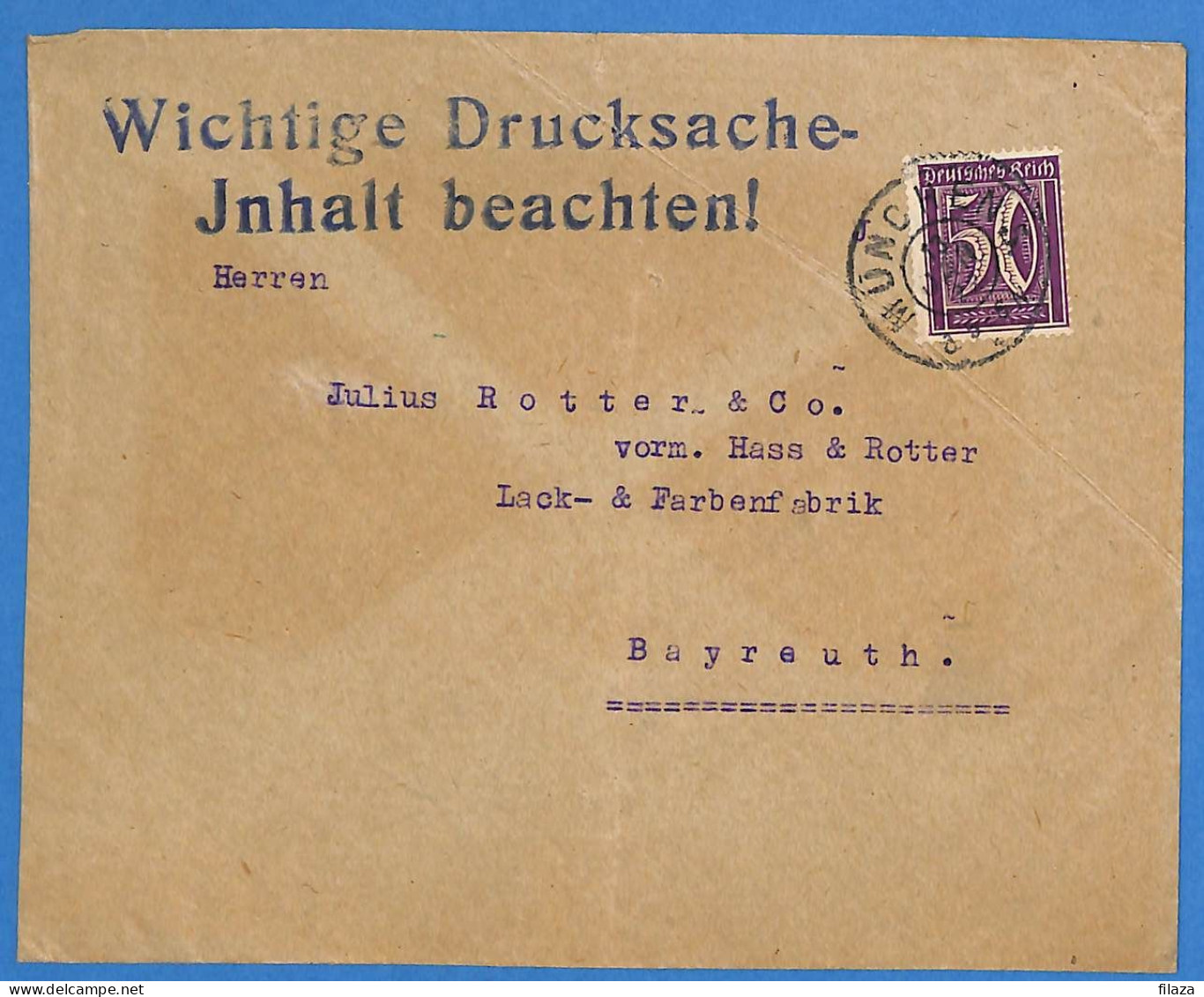 Allemagne Reich 1922 - Lettre De Munchen - G33441 - Lettres & Documents