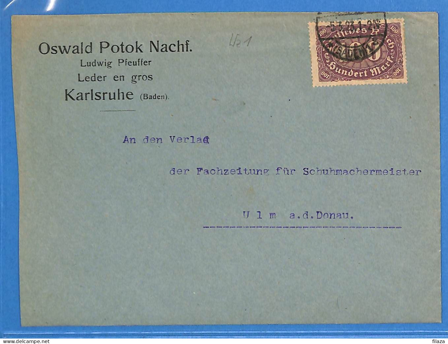 Allemagne Reich 1923 - Lettre De Karlsruhe - G33445 - Briefe U. Dokumente