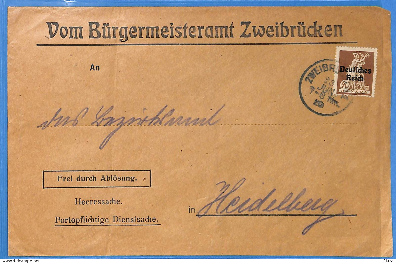 Allemagne Reich 1920 - Lettre De Zweibrucken - G33446 - Briefe U. Dokumente