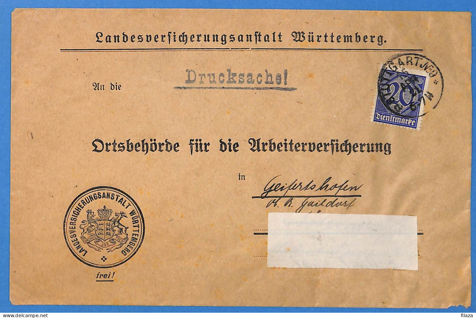 Allemagne Reich 1921 - Lettre De Stuttgart - G33438 - Lettres & Documents