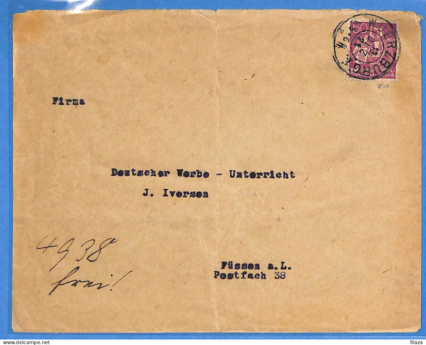 Allemagne Reich 1922 - Lettre De Wuerzburg - G33433 - Cartas & Documentos