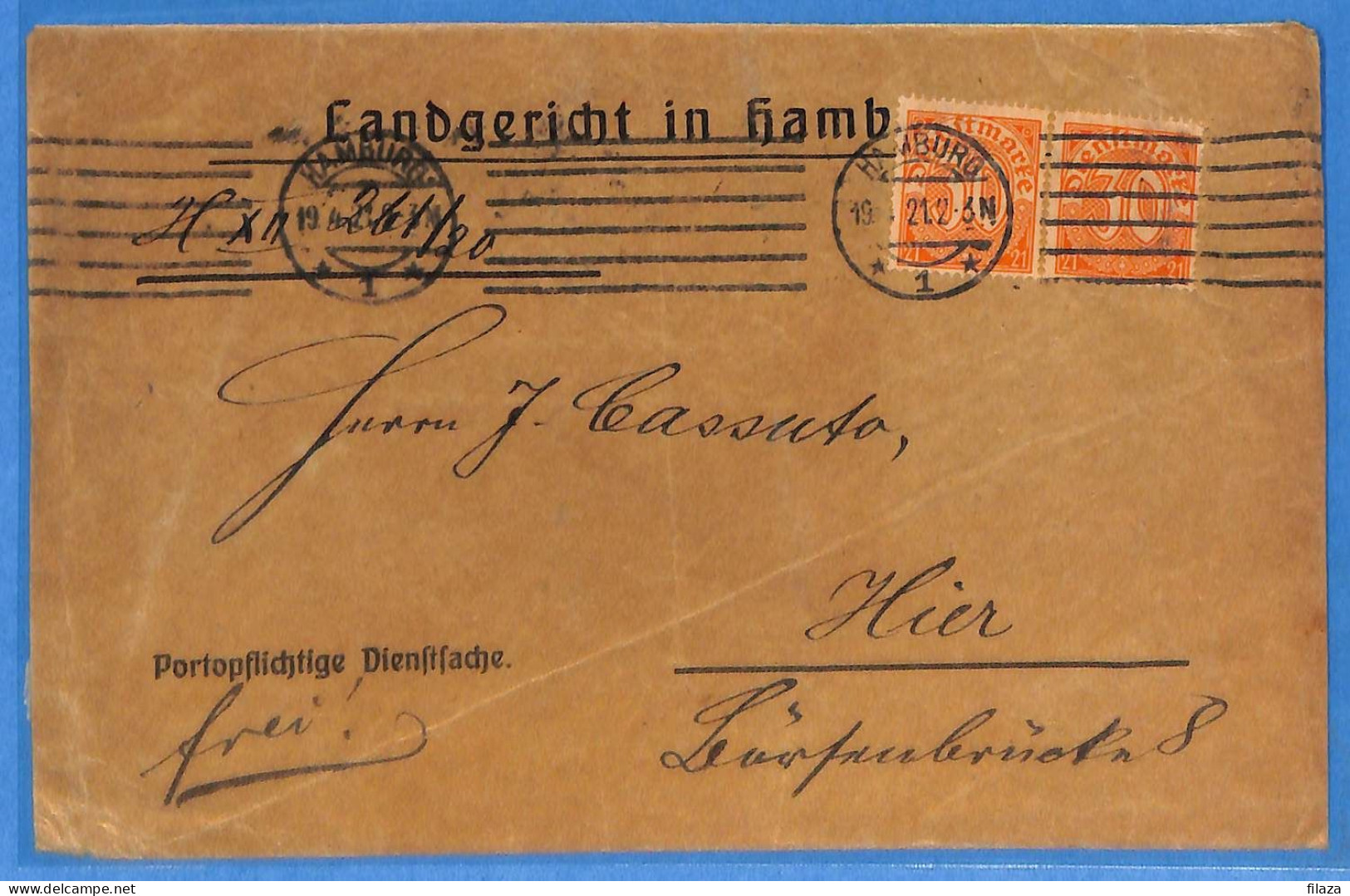 Allemagne Reich 1921 - Lettre De Hamburg - G33431 - Lettres & Documents