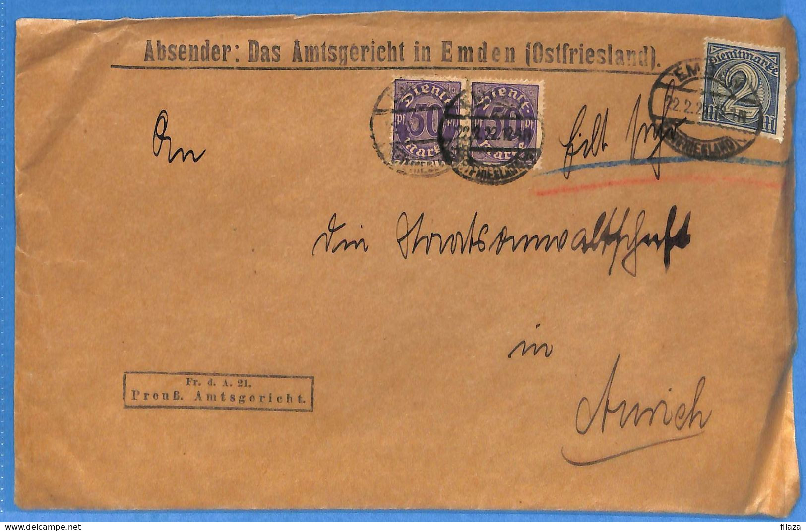 Allemagne Reich 1922 - Lettre De Emden - G33424 - Covers & Documents