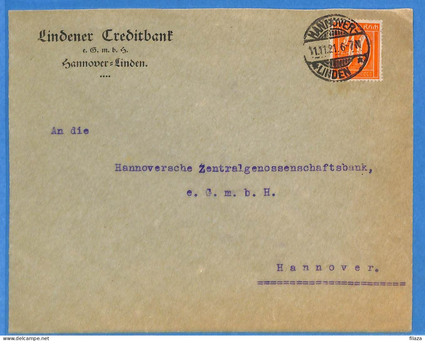 Allemagne Reich 1921 - Lettre De Hannover - G33403 - Briefe U. Dokumente