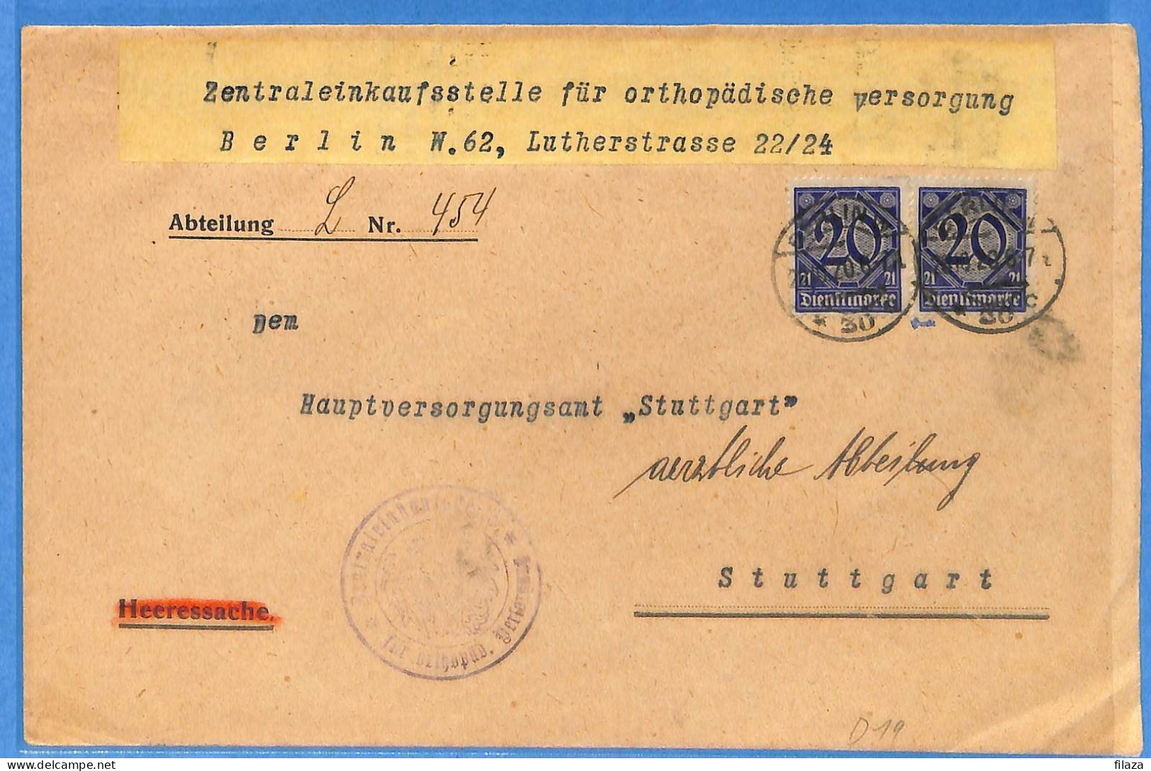 Allemagne Reich 1920 - Lettre De Berlin - G33404 - Briefe U. Dokumente