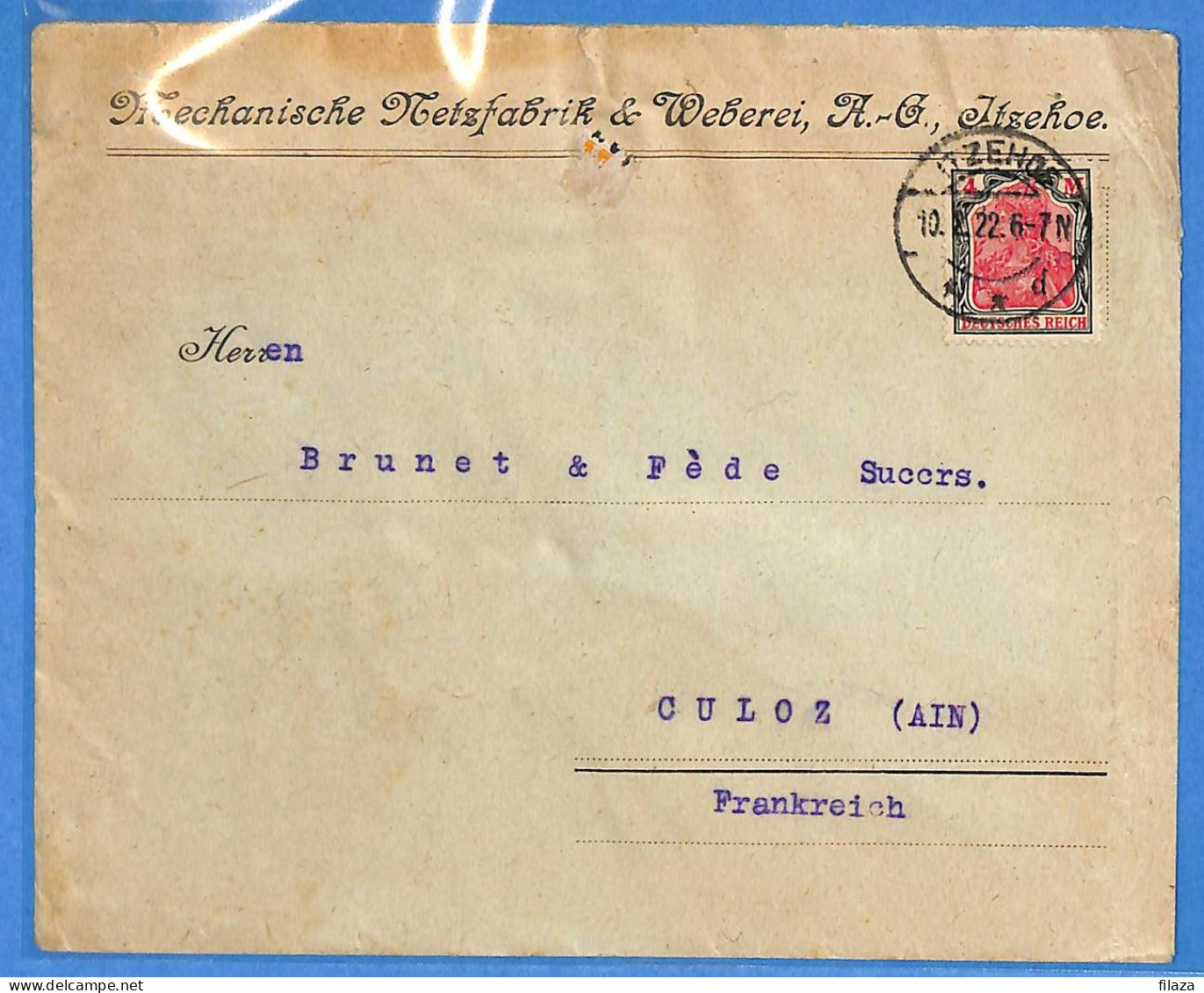 Allemagne Reich 1922 - Lettre De Itzehoe - G33393 - Lettres & Documents