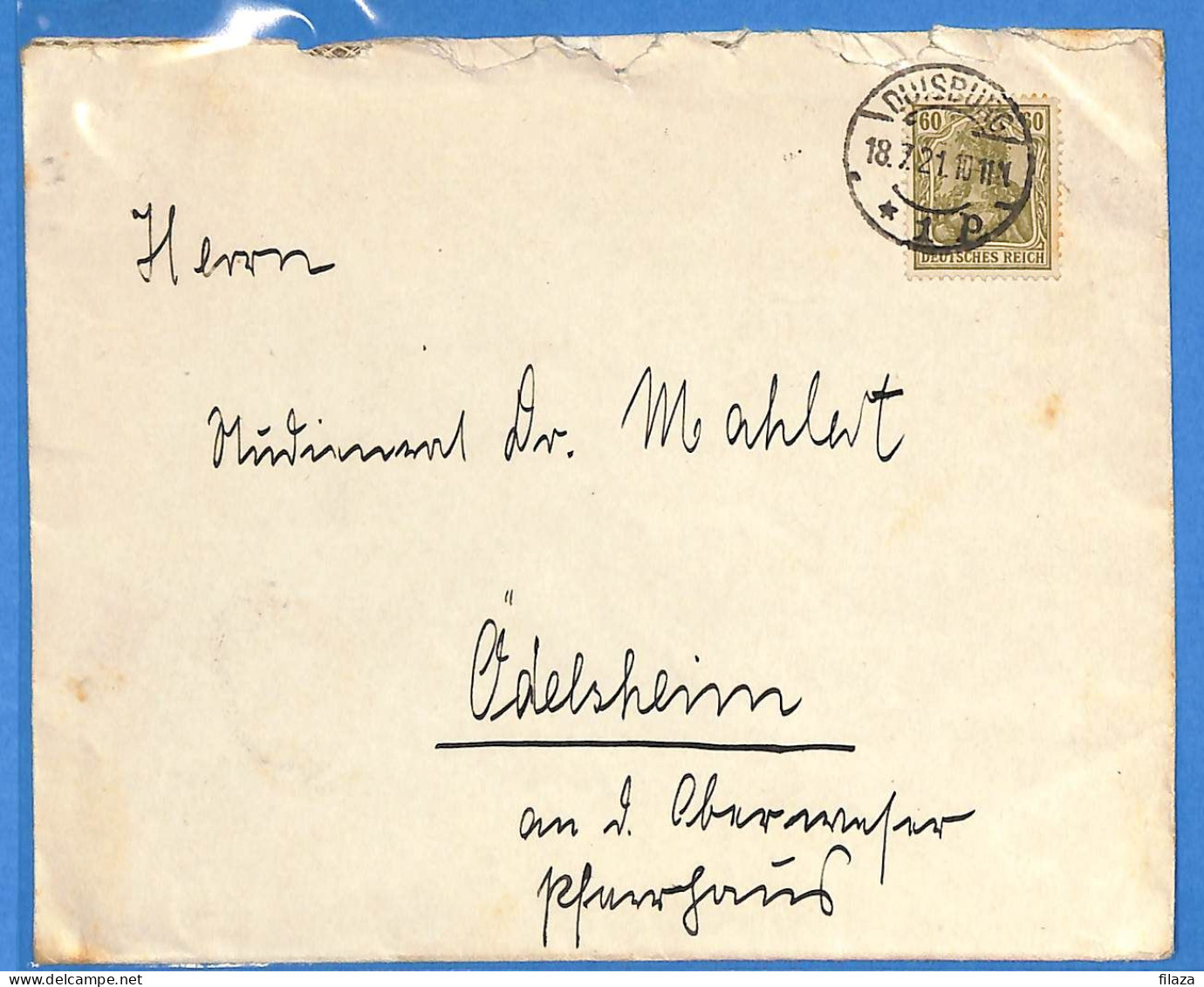 Allemagne Reich 1921 - Lettre De Duisburg - G33397 - Lettres & Documents