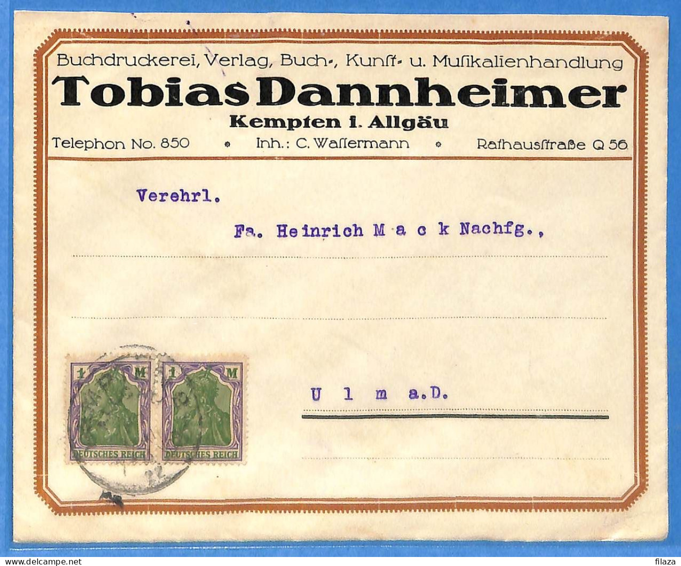 Allemagne Reich 1922 - Lettre De Kempten - G33388 - Lettres & Documents
