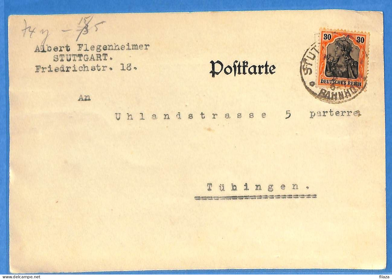 Allemagne Reich 1920 - Carte Postale De Stuttgart - G33375 - Lettres & Documents