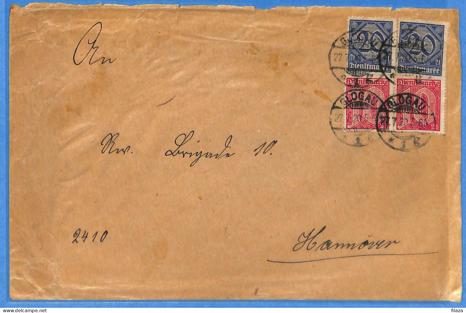 Allemagne Reich 1920 - Lettre De Glogau - G33380 - Briefe U. Dokumente