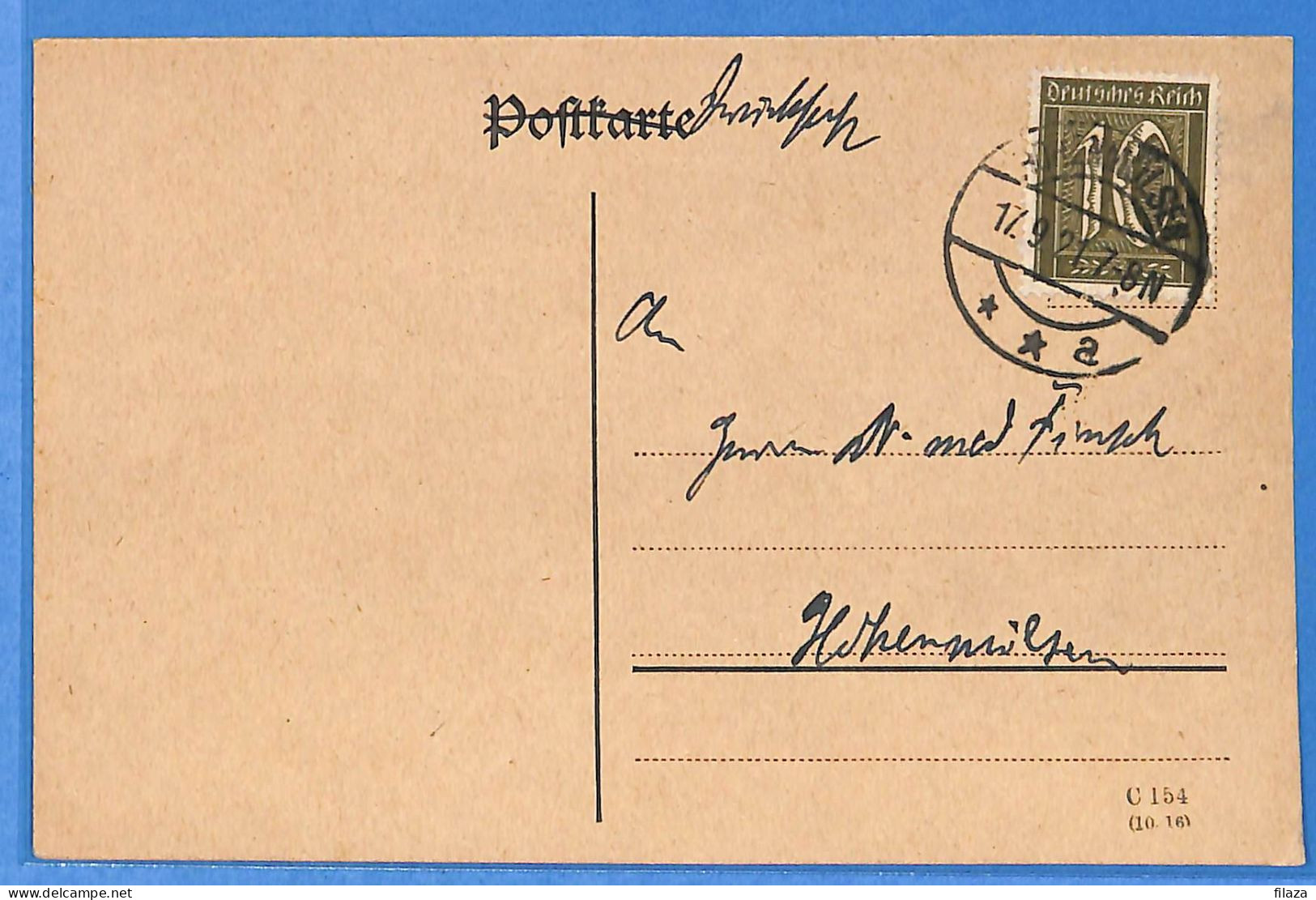 Allemagne Reich 1921 - Carte Postale - G33366 - Storia Postale