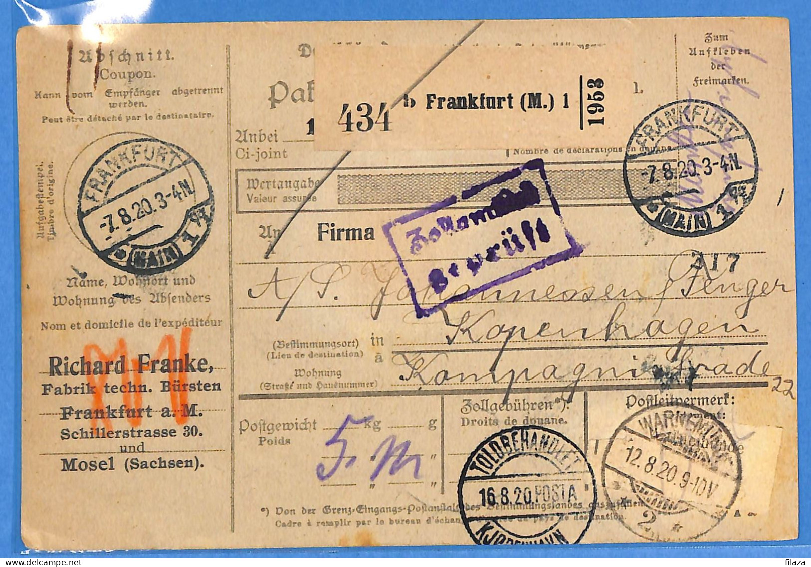Allemagne Reich 1920 - Carte Postale De Frankfurt - RETRO G33365 - Lettres & Documents
