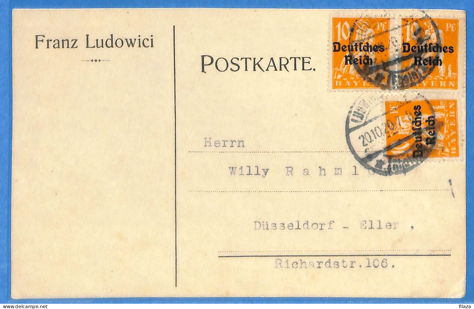 Allemagne Reich 1920 - Carte Postale De Ludwigshafen - G33363 - Storia Postale