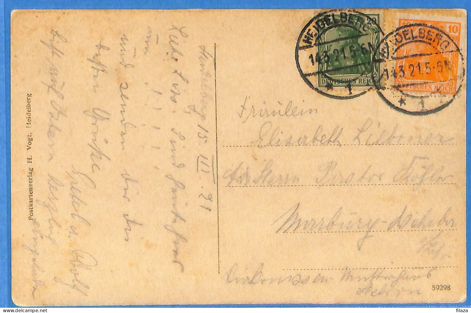 Allemagne Reich 1921 - Carte Postale De Heidelberg - G33364 - Briefe U. Dokumente