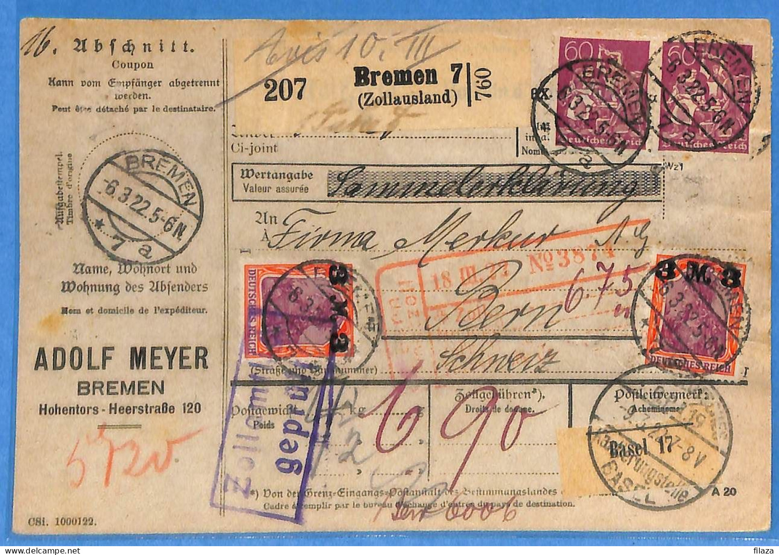 Allemagne Reich 1922 - Carte Postale De Bremen - G33359 - Storia Postale