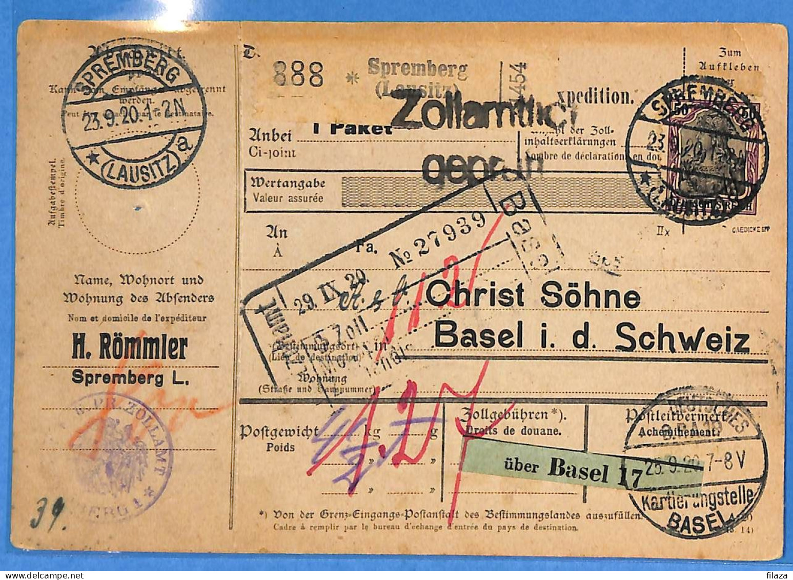 Allemagne Reich 1920 - Carte Postale De Spremberg - RETRO G33361 - Briefe U. Dokumente