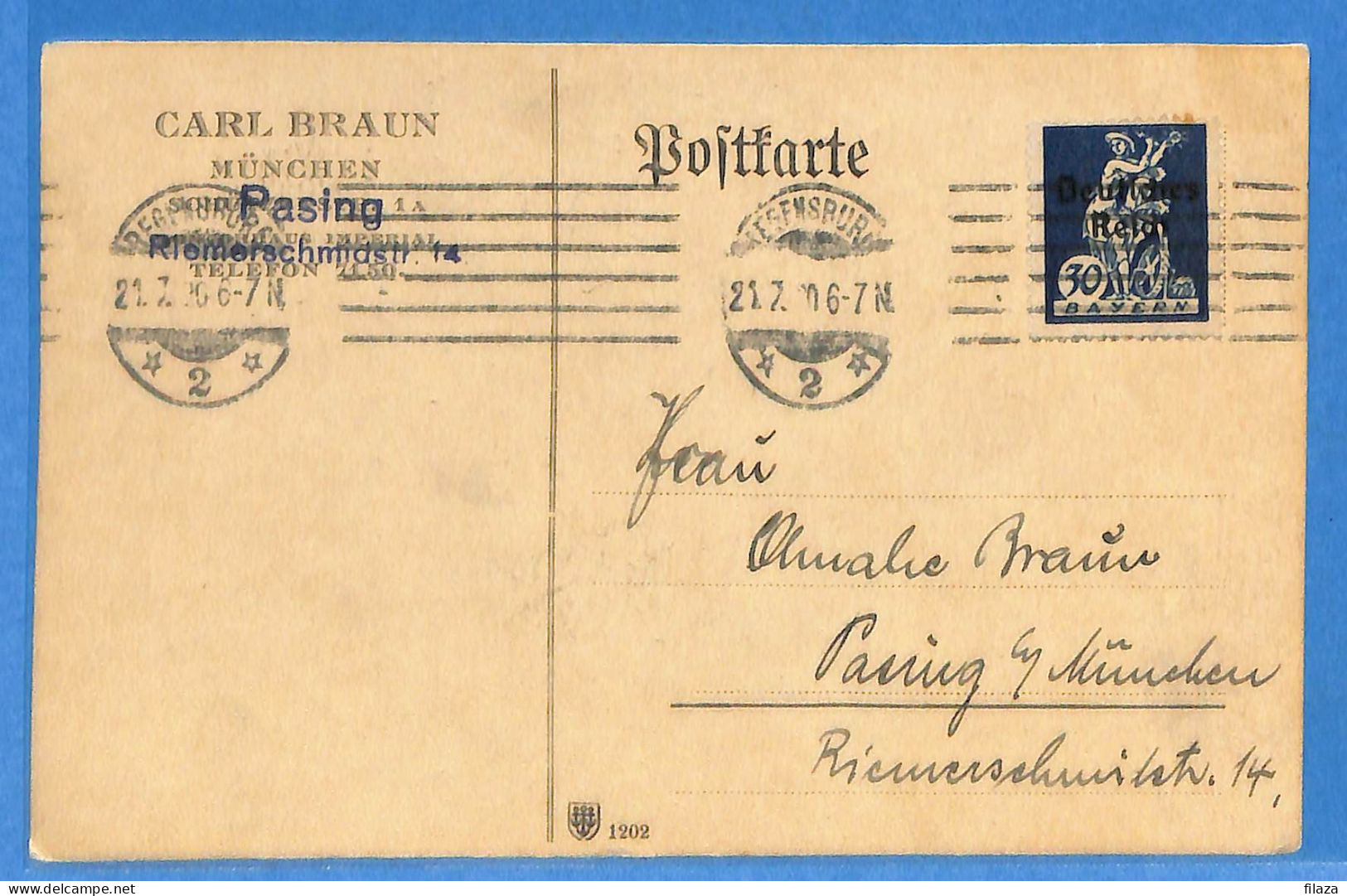 Allemagne Reich 1920 - Carte Postale De Regensburg - G33355 - Storia Postale