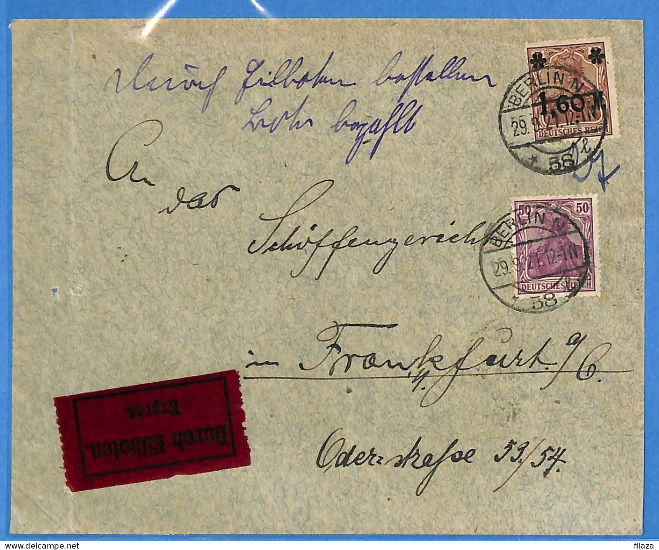 Allemagne Reich 1921 - Lettre Durch Eilboten De Berlin - G33349 - Storia Postale