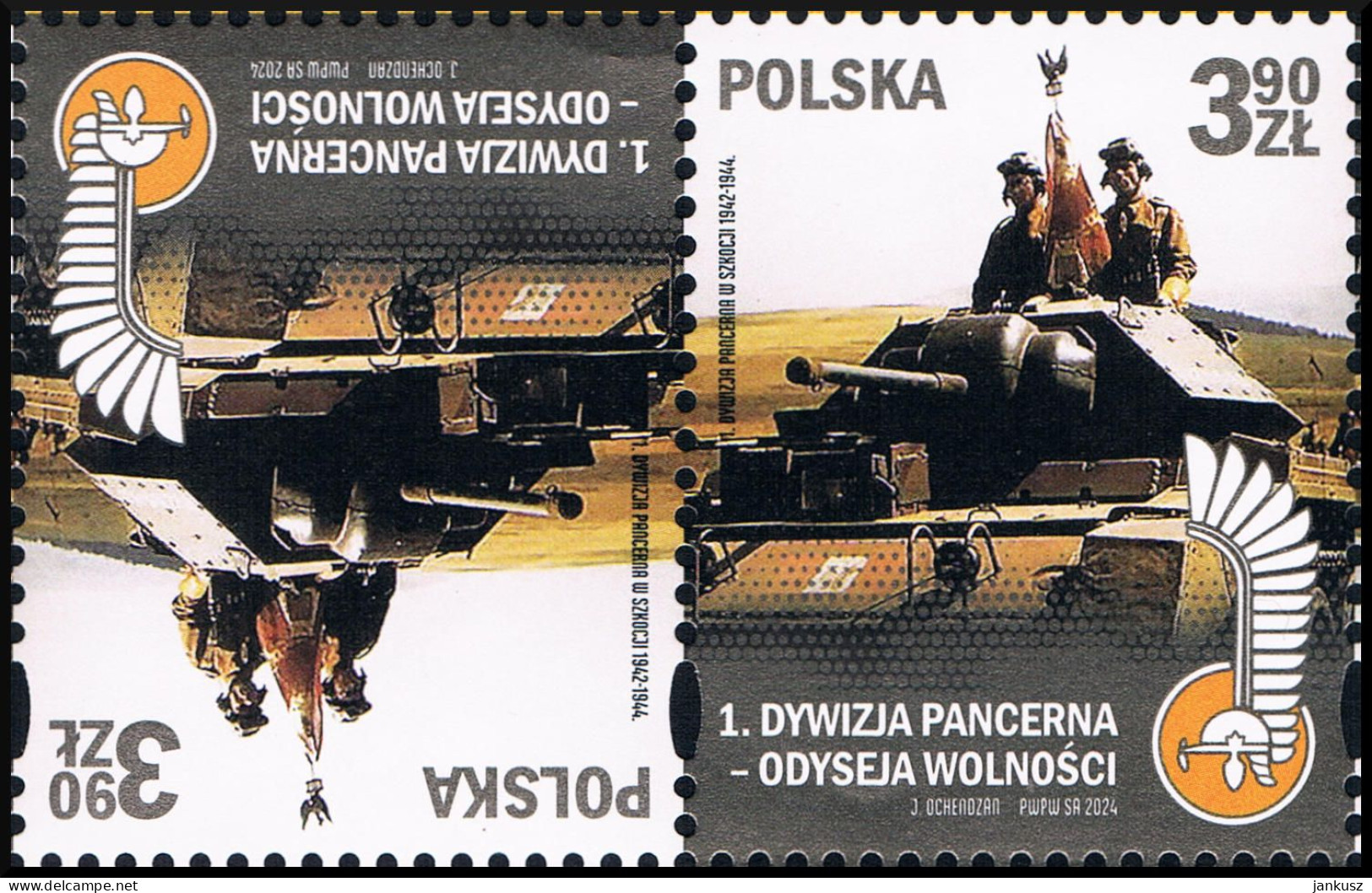 Poland 2024 Fi 5351 Mi 5581 Tête-bêche 2 1st Polish Armoured Division - Odyssey Of Liberty - Ungebraucht