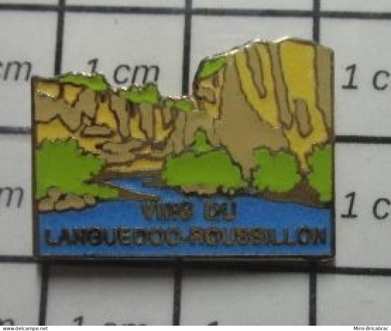 912c Pin's Pins / Beau Et Rare / BOISSONS / VINS DU LANGUEDOC ROUSSILLON RIVIERE GORGeS - Beverages