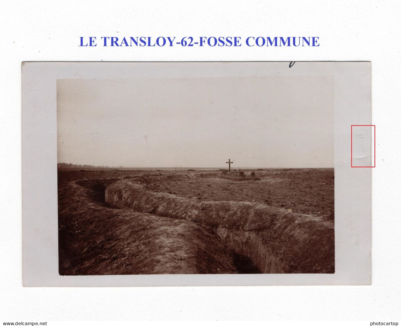 LE TRANSLOY-62-FOSSE COMMUNE-Tombes-TRANCHEE-CARTE PHOTO Allemande-GUERRE 14-18-1 WK-MILITARIA- - War Cemeteries